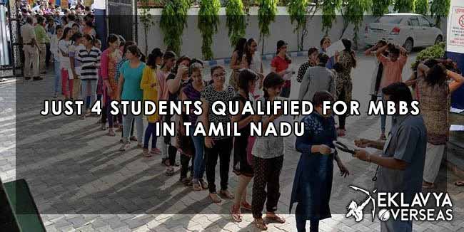 Just 4 students qualified for MBBS in Tamil Nadu